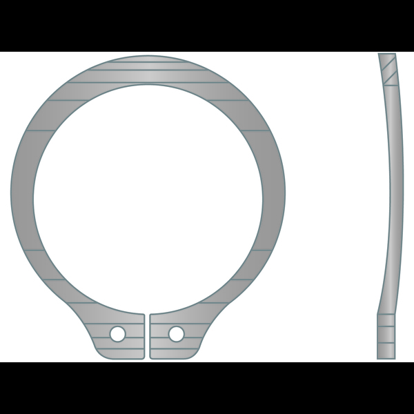 Rotor Clip External Retaining Ring, Stainless Steel Plain Finish, 0.375 in Shaft Dia BSH-037-SS